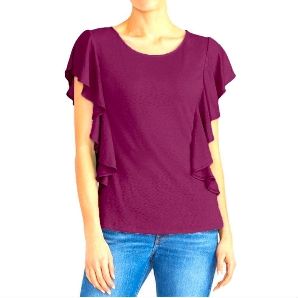 RACHEL Rachel Roy Ruffled Top in Size Large